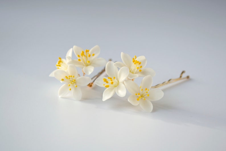 Orange blossom flowers bobby pin