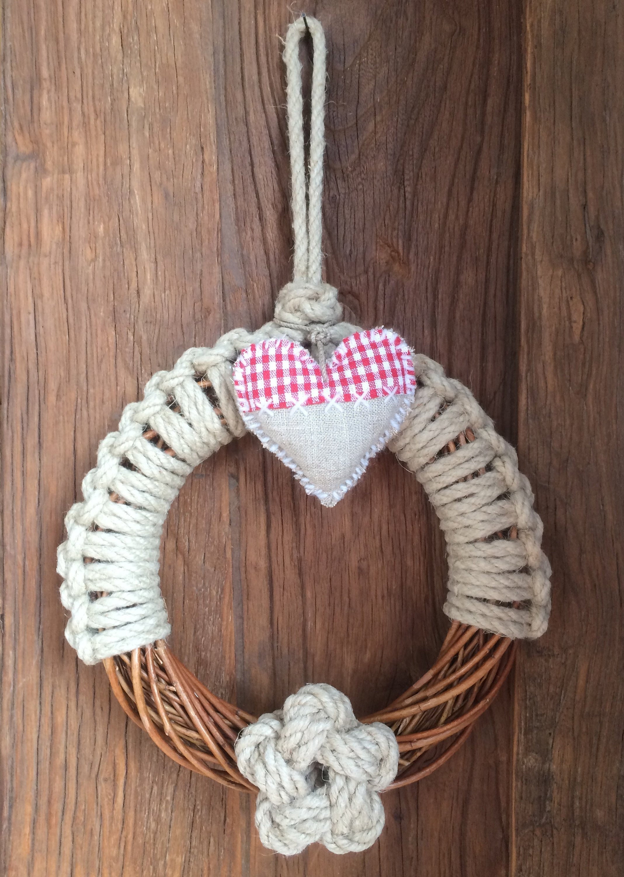 Couronne de L'avent, Couronne Noël, Décoration Noël en Corde, Cadeau Fêtes, Osier Tressé et Chanvre,