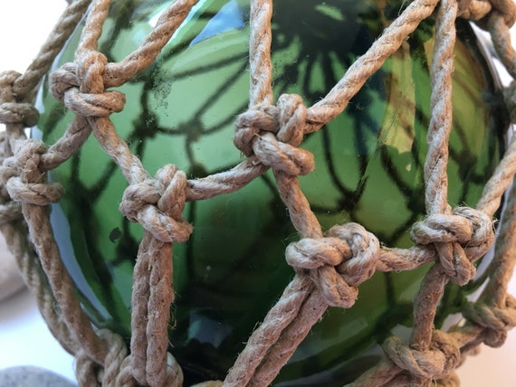 Marine Decoration Glass Ball Fishing Floats Marine Knots Hemp Blown Glass -   Canada