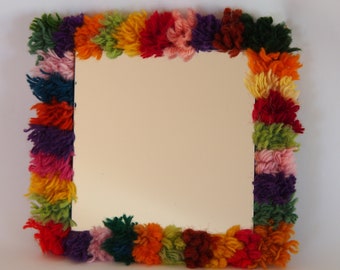 Mirror frame made of wool