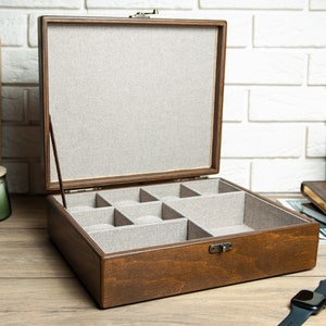 Personalized Watch Storage Box With 6 Slots For Watch, Wooden Watch Box, Engraved Watch Box, Jewelry Box, Gift For Men