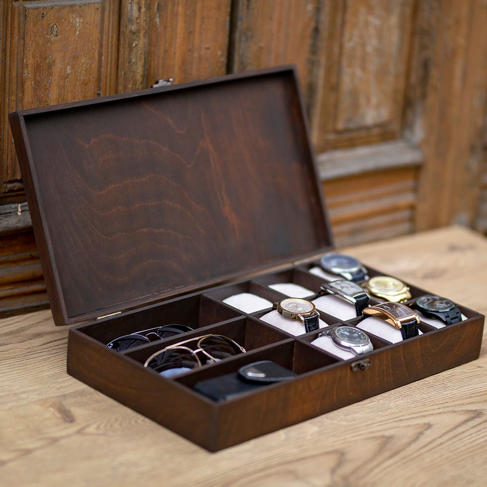 Watch box for men Hetch7 personalized Mens jewelry box Mens Etsy