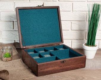 Mens Jewelry Box Engraving Hetch Wooden Watch Box Mens Valet