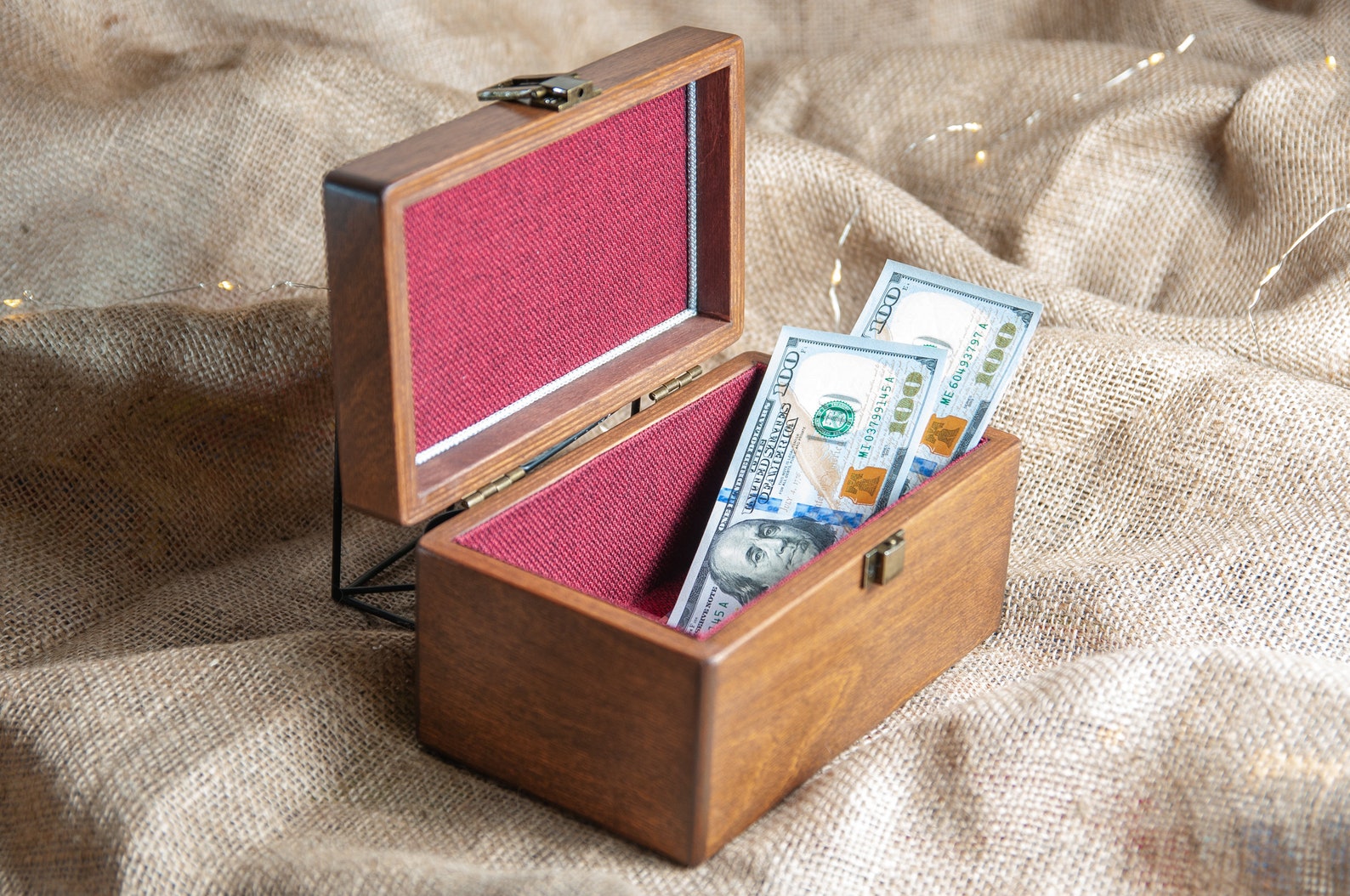 Wooden money box cash box personalized Hetch DS19 engraved Etsy