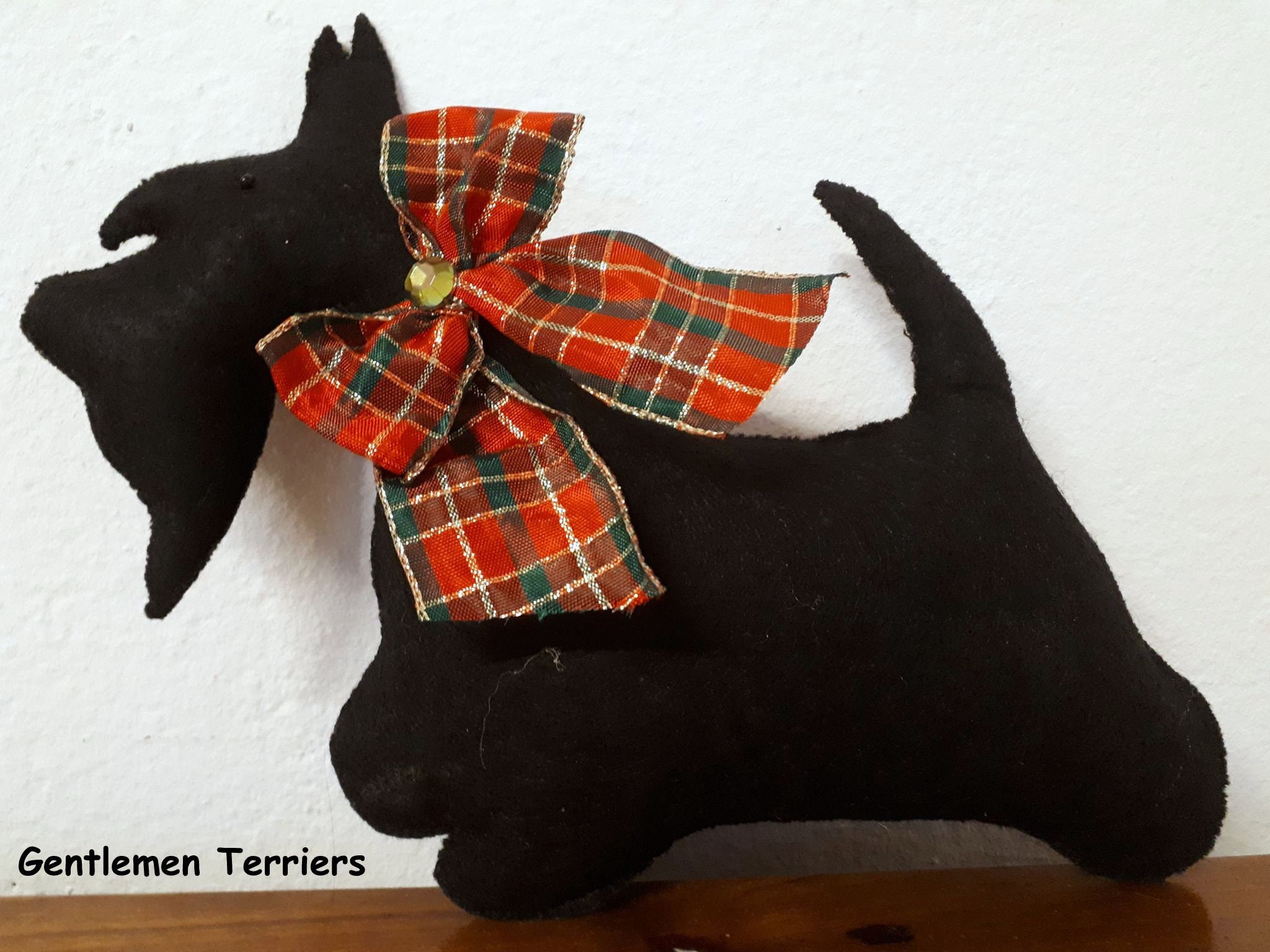 Figurine Scottish Terrier en Feutrine Fait Main à Poser