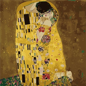 Paint by Numbers Kit for Adults - FRAMED Canvas - The Kiss by Klimt