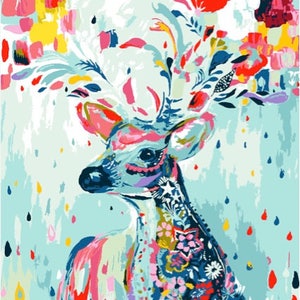 Adults Paint by Numbers Kit - Framed Canvas - 40x50cm - Colourful Deer