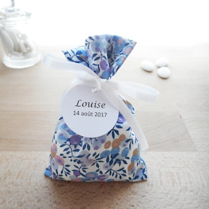 32 Liberty Wiltshire scatole portaconfetti lilla, nastro di raso bianco, etichetta di carta personalizzata, sacchetto, comunione, matrimonio, battesimo