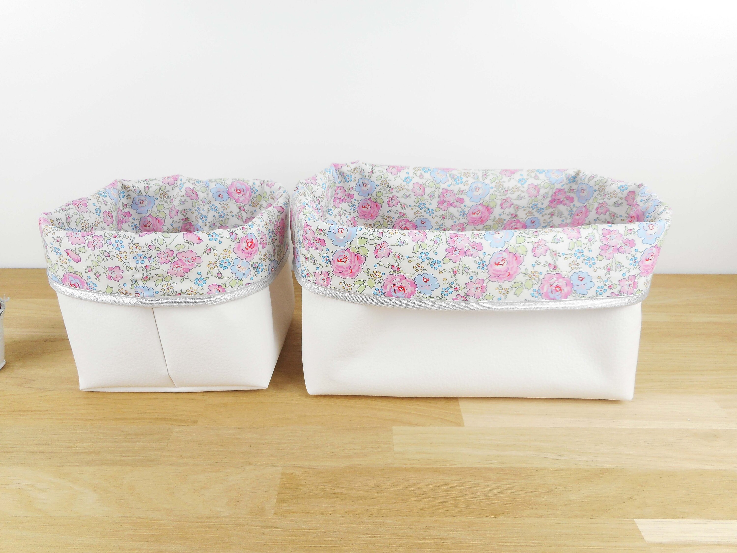 Cesta de almacenamiento modelo pequeño cuero blanco | Etsy