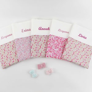 Protector de libreta de salud personalizado, Libertad de su elección y tapa de tela blanca lisa, nombre, regalo personalizado, portada de cuaderno, nacimiento, niña