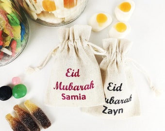 Personalized pouch for Eid, text eid mubarak and first name, ramadan kareem, aid mubarak, islam, muslim, sbou3, baby birth party