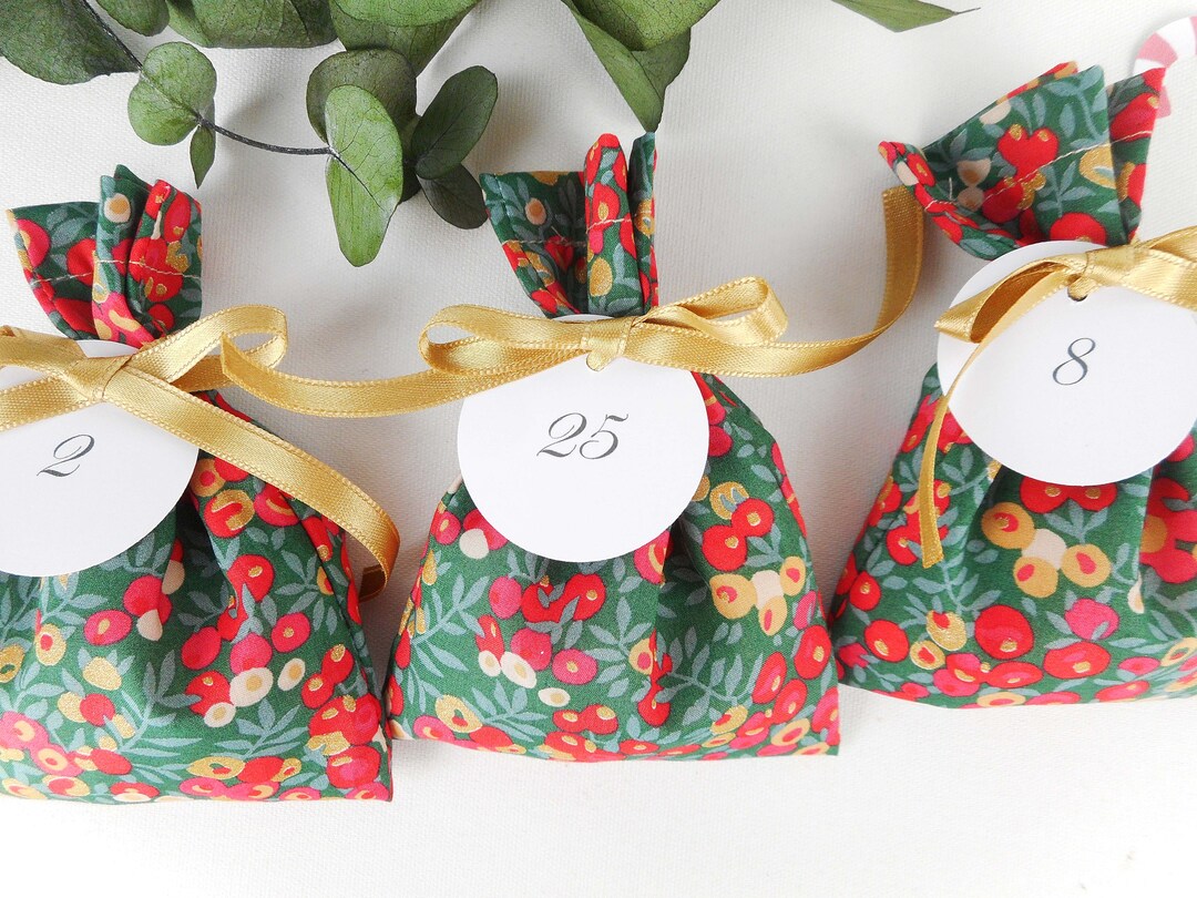 Liberty Advent Calendar 25 Fabric Bags of Your Choice Satin Etsy