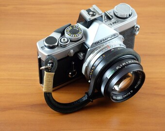 Black Leather Camera Wrist Strap, Buffalo Leather Strap, Leather Camera Wrist Strap, Handmade Camera Strap, Vintage Camera Strap