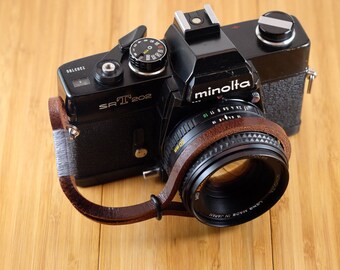 Brown Leather Camera Wrist Strap, Buffalo Leather Strap, Leather Camera Wrist Strap, Handmade Camera Strap, Vintage Camera Strap