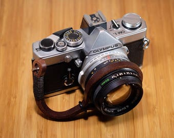 Brown Leather Camera Wrist Strap, Buffalo Leather Strap, Leather Camera Wrist Strap, Handmade Camera Strap, Vintage Camera Strap