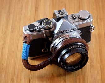 Brown Leather Camera Wrist Strap, Buffalo Leather Strap, Leather Camera Wrist Strap, Handmade Camera Strap, Vintage Camera Strap