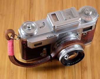 Brown Leather Camera Wrist Strap, Buffalo Leather Strap, Leather Camera Wrist Strap, Handmade Camera Strap, Vintage Camera Strap