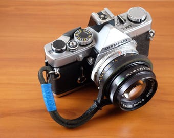 Black Leather Camera Wrist Strap, Buffalo Leather Strap, Leather Camera Wrist Strap, Handmade Camera Strap, Vintage Camera Strap