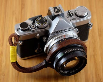 Brown Leather Camera Wrist Strap, Buffalo Leather Strap, Leather Camera Wrist Strap, Handmade Camera Strap, Vintage Camera Strap