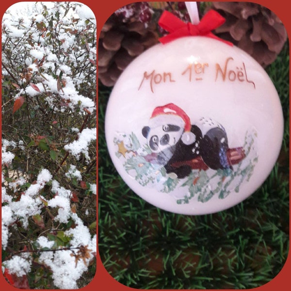 Boule de Noël naissance mon 1er Noël, décoration de Noël, sapin de Noël, bébé panda