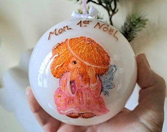 Boule de Noël naissance mon 1er Noël ange de Noël