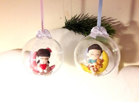 Boule De Noël Bébé Fille Ou Garçon Diamètre 7 Cm