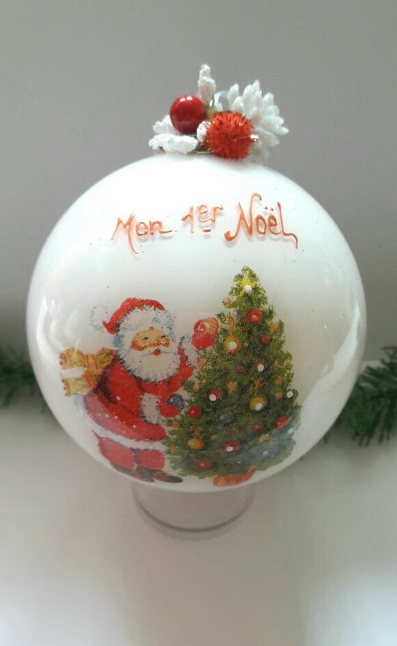 Boule De Noël Naissance Mon 1er Noël Décoration De Noël Sapin De Noël