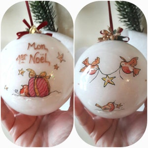 Christmas ball birth my 1st Christmas, Christmas decoration, Christmas tree, little Christmas birds