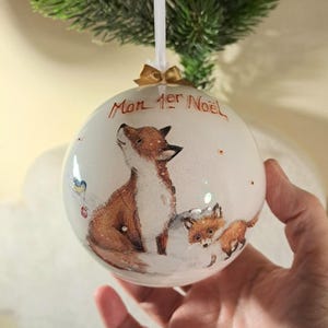 Weihnachtskugel Geburt mein 1. Weihnachten, Weihnachtsdekoration, Weihnachtsbaum Mama und Babyfuchs