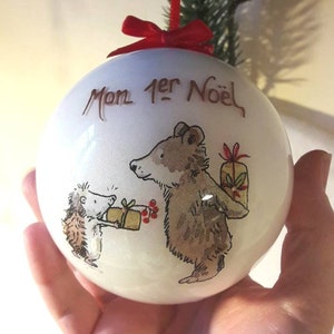 Weihnachtskugel Geburt mein 1. Weihnachten, Weihnachtsdekoration, Weihnachtsbaum, Teddybär, Igel