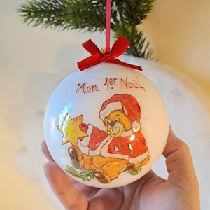 Christmas ball birth my 1st Christmas, Christmas decoration, personalized Christmas tree ball teddy bear