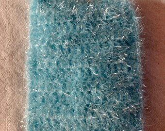 Tawashi, washable sponge, dishwashing sponge, reusable sponge, zero waste sponge, dishes, blue, handmade, made in france, zero waste