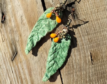 Boucles d'oreilles série papier mâché