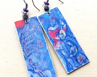 Boucles d'oreilles « bleu Chagall »