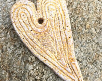 Clay heart pendant