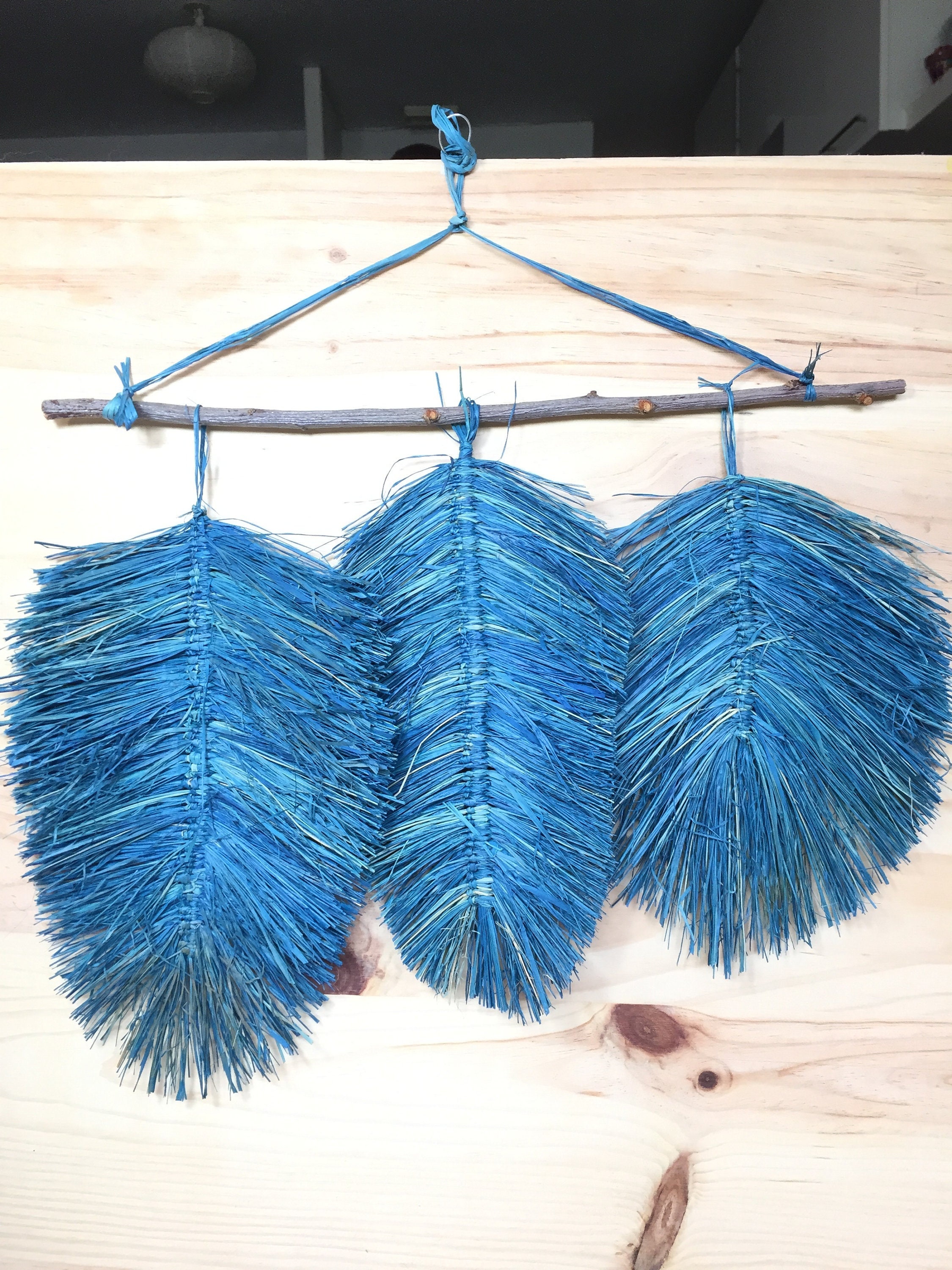 Trio de Plumes Raphia Déco