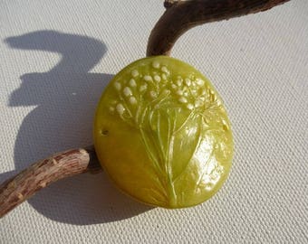 50% already applied - Anise green bracelet plate with field flower prints