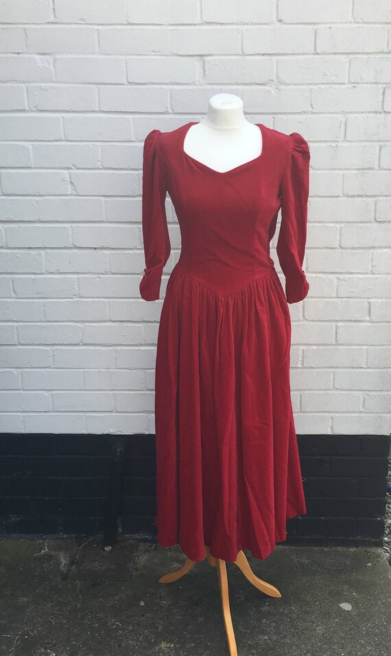 laura ashley red velvet dress