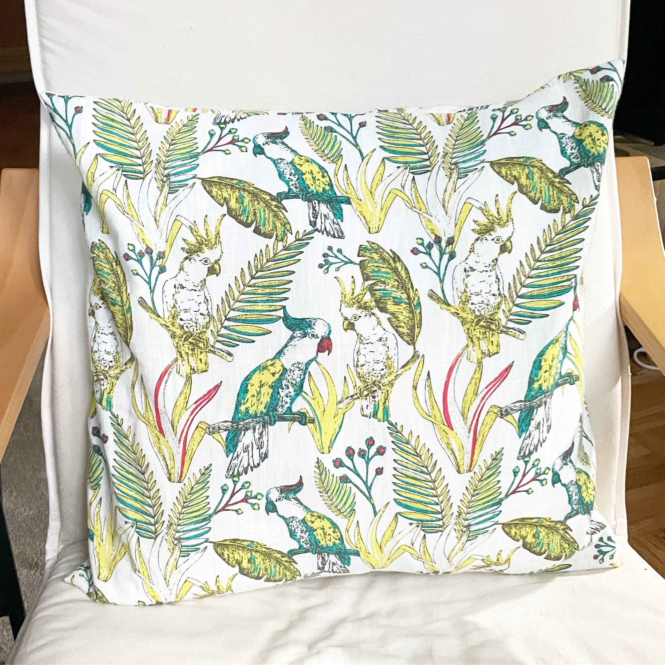Housse de Coussin Capri Imprimé Tropical Oiseaux