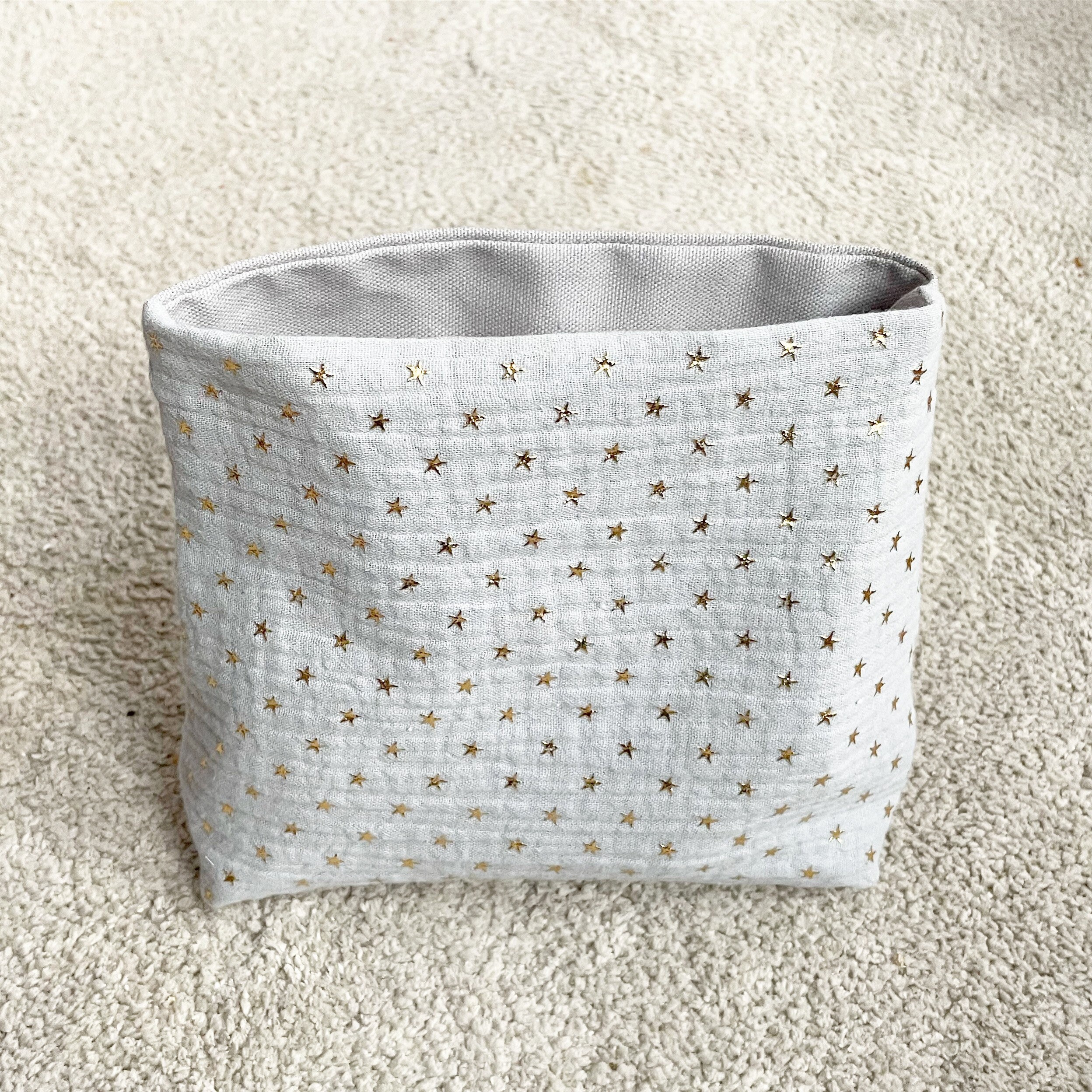 Pochette Bleu Clair en Gaze de Coton Étoiles