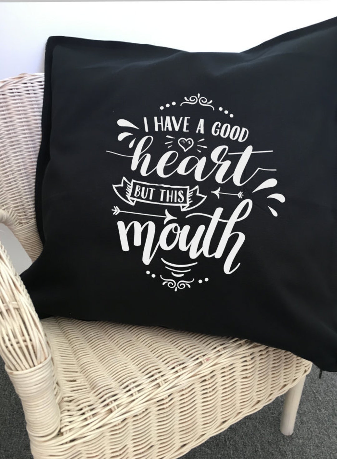 Funny Cushion Cover Heart Cushion Cover Home Decor Quote Etsy