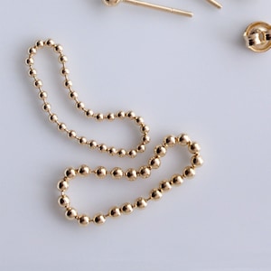 18K solid gold 1.5mm ball chain ring/chain ring/solid gold chain ring/layering gold ring/stakable ring/golid ring gift