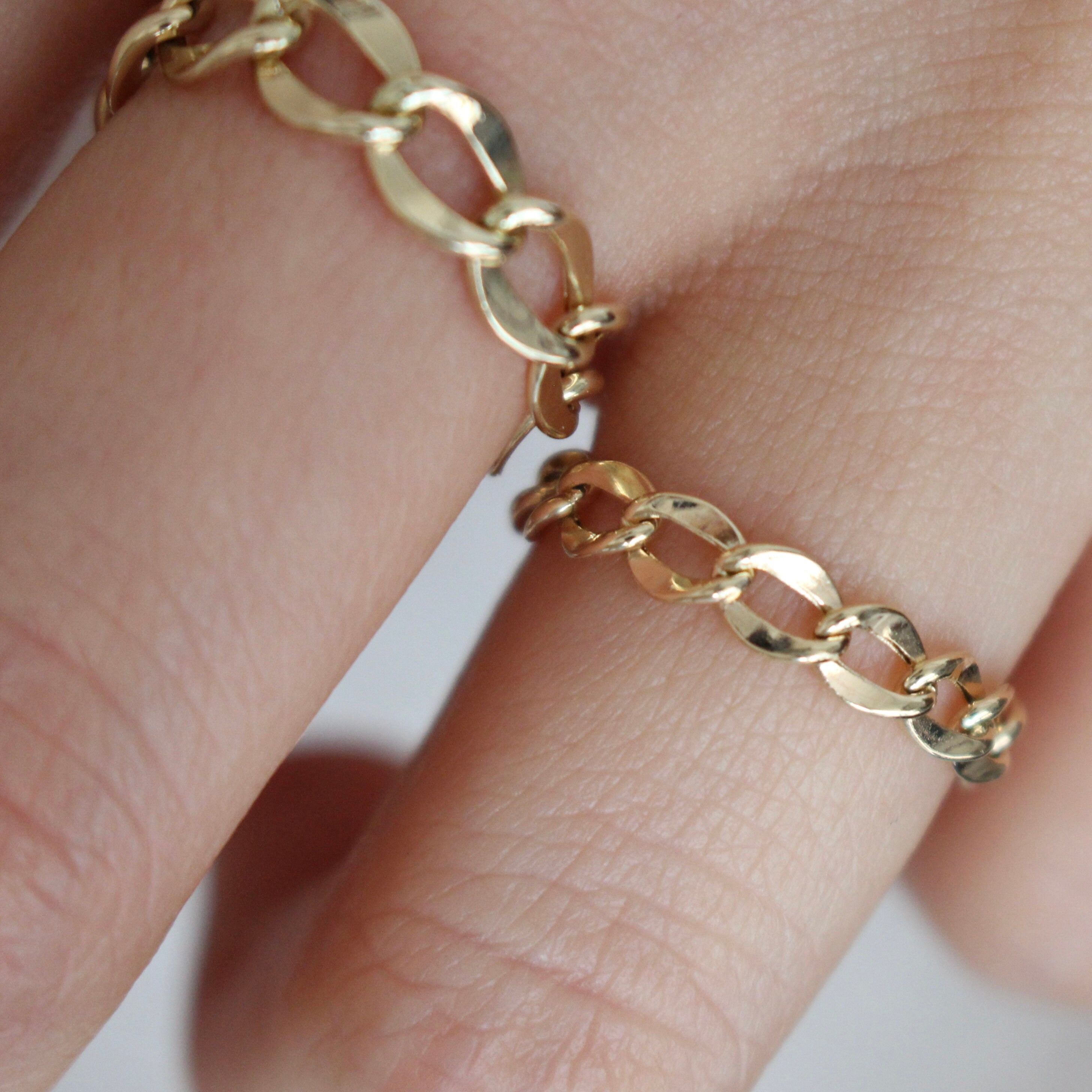 14K solid gold 3mm chain ring/chain ring/solid gold chain Etsy