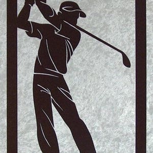 Joueur de golf cadre silhouette en bois découpé et peint image 2