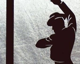 Ballerina andalusa di flamenco in legno intagliato, cornici silhouette