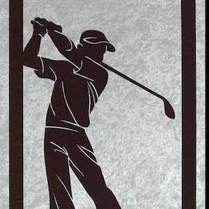 Joueur de golf cadre silhouette en bois découpé et peint image 1