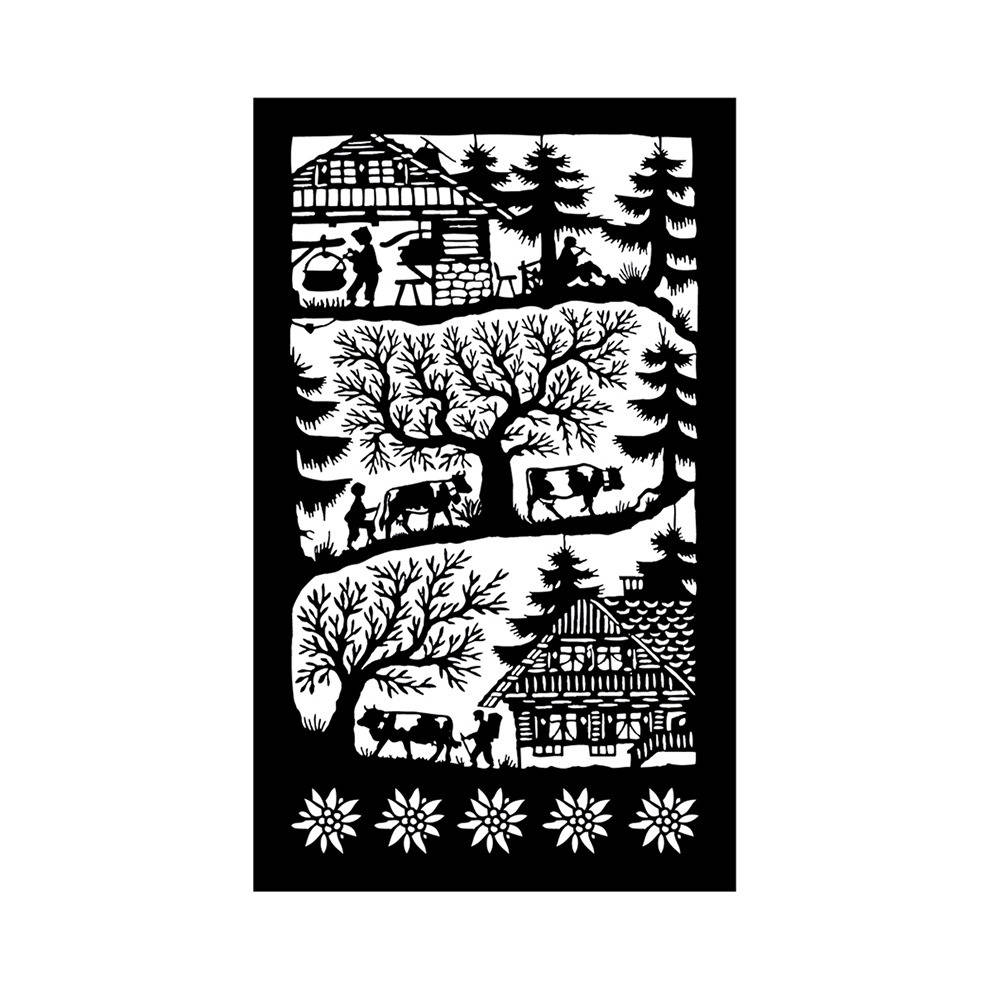 Poya, Montée à L'alpage, en Bois Découpé | Art Traditionnel Suisse