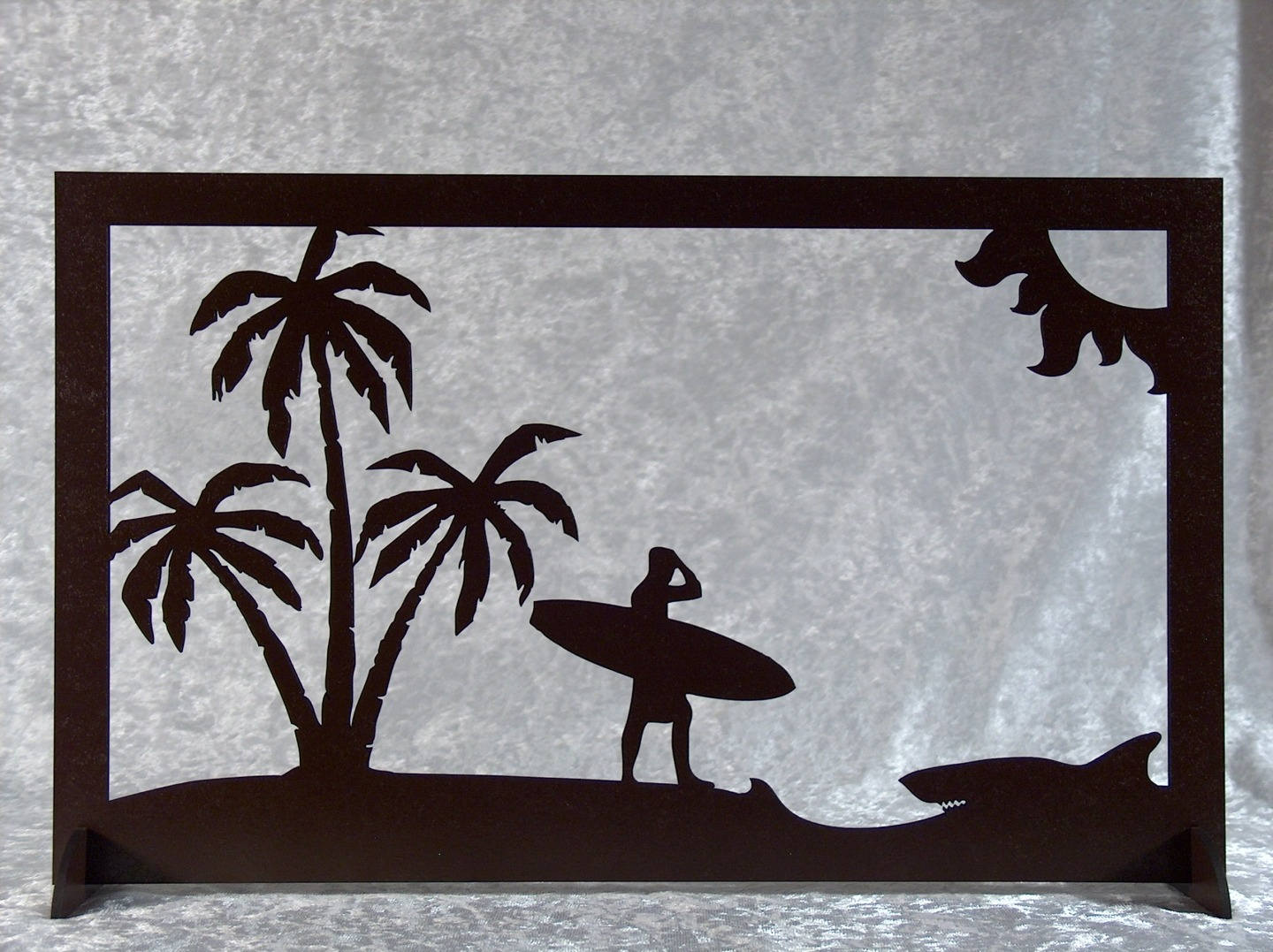 Surf Paradis - Cadre Silhouette en Bois Découpé