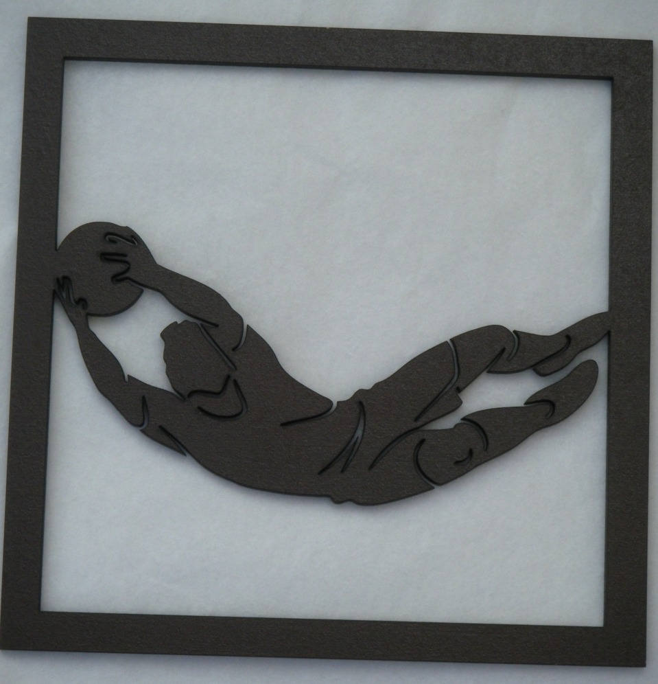 Gardien de Football, Cadre Silhouette en Bois Découpé