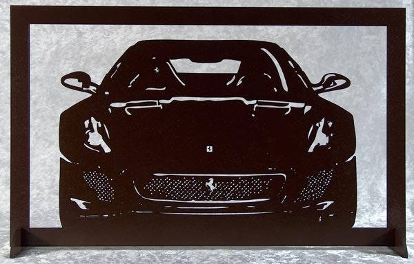 Voiture Ferrari, Cadre Silhouette en Bois Découpé
